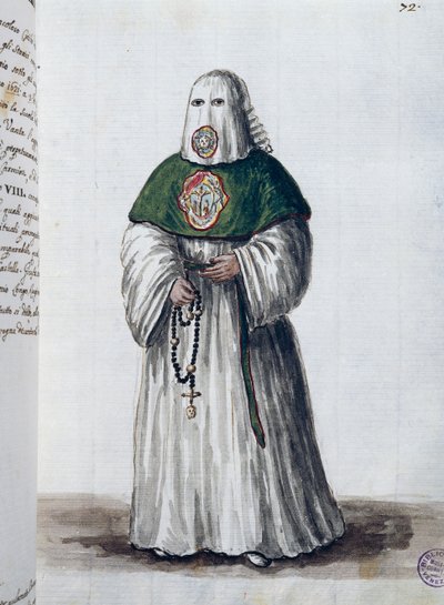 Kristuksen äänioikeusliitto, perustettu San Giovanni in Oleon kirkossa Venetsiassa, yhdistyy Rooman San Roccon liittoon vuonna 1621, osa II f 72, kirjoittanut Giovanni di Grevembroch tai Grevenbroch (1731-1807) tekijältä Jan van Grevenbroeck