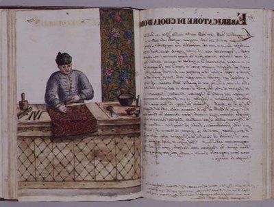 Nahkakultainen, venetsialainen (käsikirjoitus) tekijältä Jan van Grevenbroeck