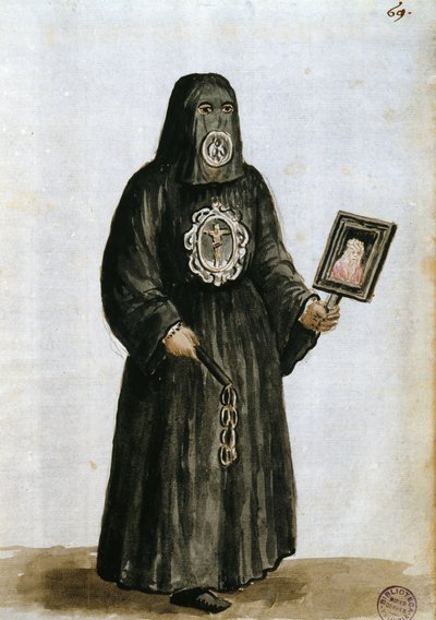 Venetsian St. Fantinon maallikkokillan vartijoiden kaapuja (kynä ja muste ja wc paperilla) tekijältä Jan van Grevenbroeck