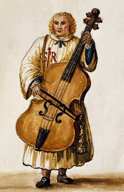 Músic de carrer, de Giovanni Grevembroch. Itàlia finès tekijältä Jan van Grevenbroeck