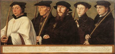 Viisi Utrecht Brotherhood of Jerusalem Pilgrims jäsentä, noin 1541 tekijältä Jan van Scorel
