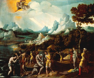 Kristuksen kaste (öljy puulle) tekijältä Jan van Scorel