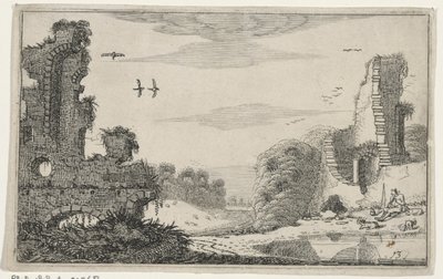 Herder bij een ruin Rauniot (sarjan nimi) (sarjan nimi) tekijältä Jan van de Velde (II)