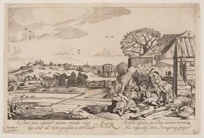 Ilma (näkymä Haarlemiin), kirjasta The Four Elements (Neljä elementtiä). tekijältä Jan van de Velde II
