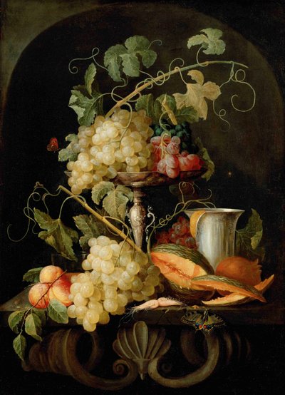Asetelma hedelmillä, 1650-1660. tekijältä Jan van den Hecke