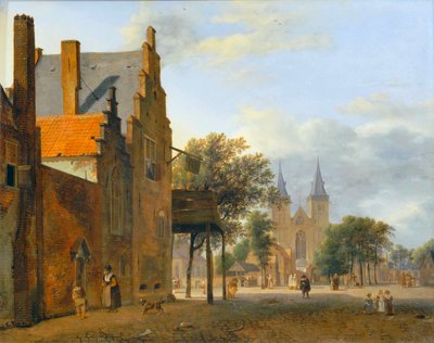 Place et eglise Saint-Victor à Xanten - Aukio ja kirkko Saint Victor Xantenissa ... tekijältä Jan van der (manner of) Heyden