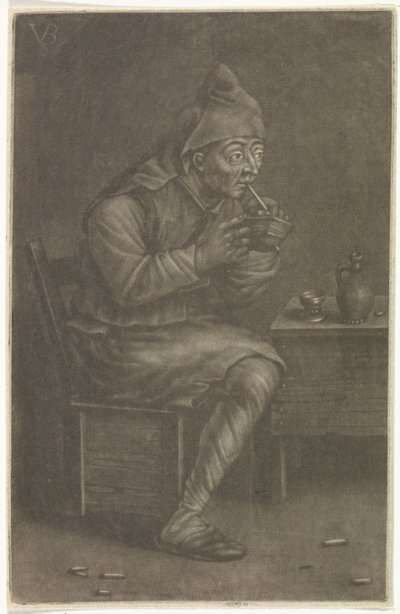 Mies sytyttää piippunsa tekijältä Jan van der Bruggen