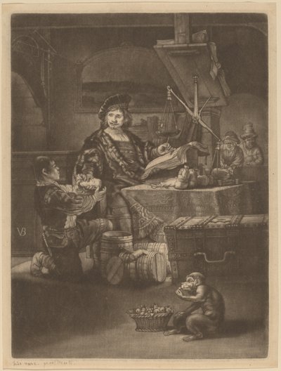 Jan Uytenbogaert tekijältä Jan van der Bruggen after Rembrandt van Rijn