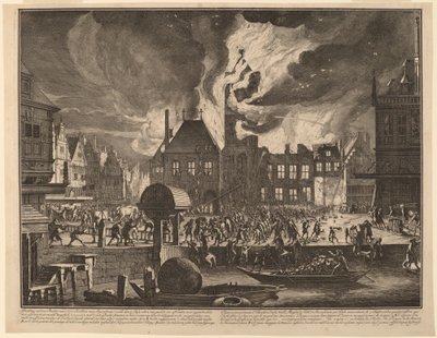 Amsterdamin vanhan kaupungintalon polttaminen tekijältä Jan van der Heyden