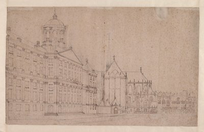 Dam Square ja uusi kaupungintalo tekijältä Jan van der Heyden