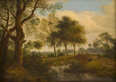 Maisema ja uimarit tekijältä Jan van der Heyden