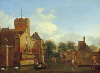 Loenerslotin linna Hollannissa, n. 1665-1670 (öljy tammen päällä) tekijältä Jan van der Heyden