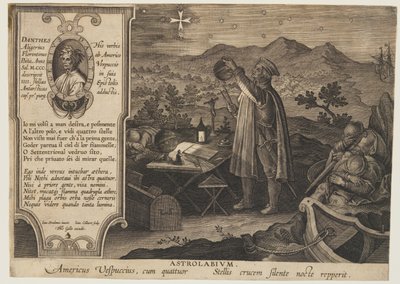 Astrolabio - Amerigo Vespucci, Nova Reperta -lehdestä tekijältä Jan van der Straet