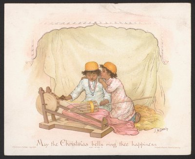 Joulukortti (chromolitho) tekijältä Jane M. Dealy
