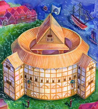 Shakespearen Globe-teatteri, 2006, (tussi ja guassi). tekijältä Jane Tattersfield