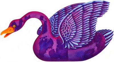Joutsen, 1996, (tussi ja guassi) tekijältä Jane Tattersfield