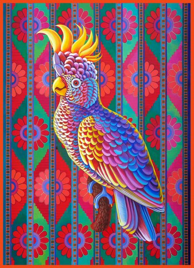 Yellow-crested Cockatoo, 2022 (öljy kankaalle) tekijältä Jane Tattersfield