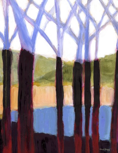 Holiday Hideaway in Lavender I, n. 2023 (sumi-muste, akvarelli ja kaseiini paperille). tekijältä Janel Bragg