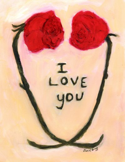 Valentine, n.2020 (akvarelli ja kaseiini paperille). tekijältä Janel Bragg