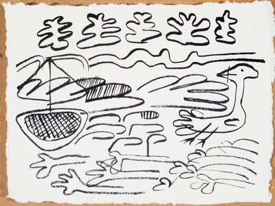 Purjehdus, 2015 (muste paperille) tekijältä Janet McKenzie