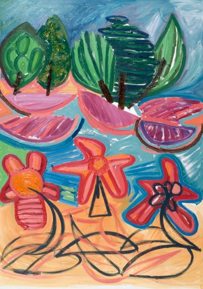 Olemme vain voittamattomia (iii), 2007 (öljy kankaalle) tekijältä Janet McKenzie