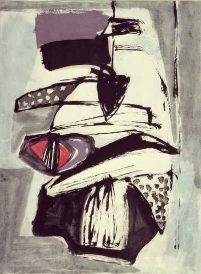 Koostumus (akvarelli ja guassi paperille) tekijältä Jankel Adler