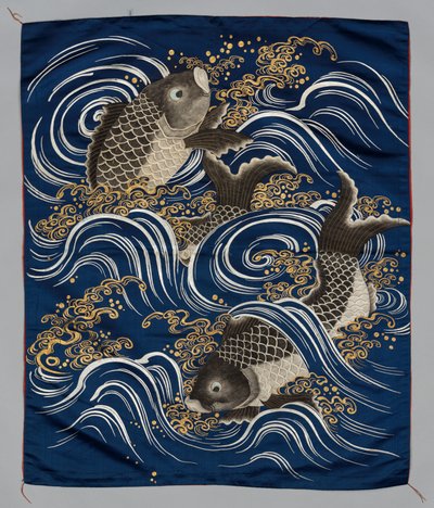 Lahjakansi (Fukusa), jossa Carp in Waves tekijältä Japan, Meiji period