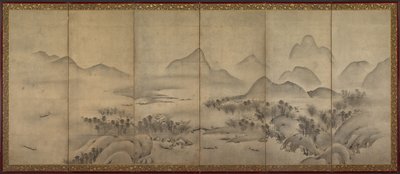 Kuutamoinen maisema (yksi parista) tekijältä Japan, Muromachi period