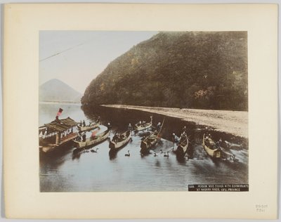 Merimetsokalastus Nagara-joella, Gifun prefektuuri, Japani (käsinvärinen mustavalkokuva) tekijältä Japanese Photographer
