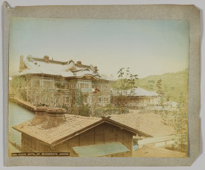 Fujiya Hotel, Miyanoshita, Hakone, Kanagawan prefektuuri, Japani (käsinvärinen mustavalkokuva) tekijältä Japanese Photographer
