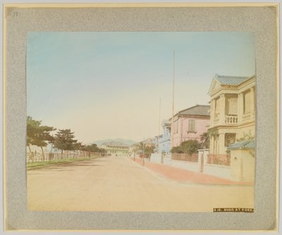 The Bund, Kobe, Japani (käsinvärinen mustavalkokuva) tekijältä Japanese Photographer