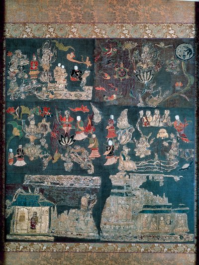 Buddhalainen paratiisi, tarina Chan Mysticistä, Chuguji-temppeli, Nara, Asuka-kausi (552-646), japanilainen sivilisaatio tekijältä Japanese School