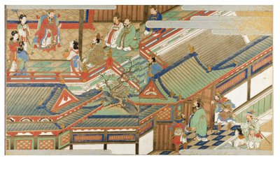 Kiinalainen tuomioistuinkohtaus Yamato-e-tyyliin tekijältä Japanese School