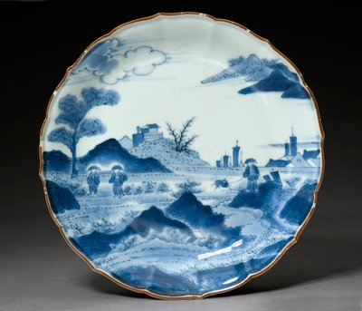 Astia, Arita-astia, luultavasti 1700-luku (keramiikka sinisellä aluslasituksella) tekijältä Japanese School