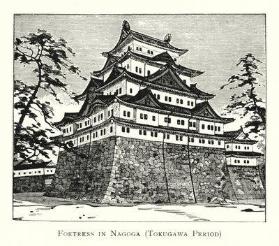 Linnoitus Nagogassa, Tokugawan aikakausi (litho) tekijältä Japanese School