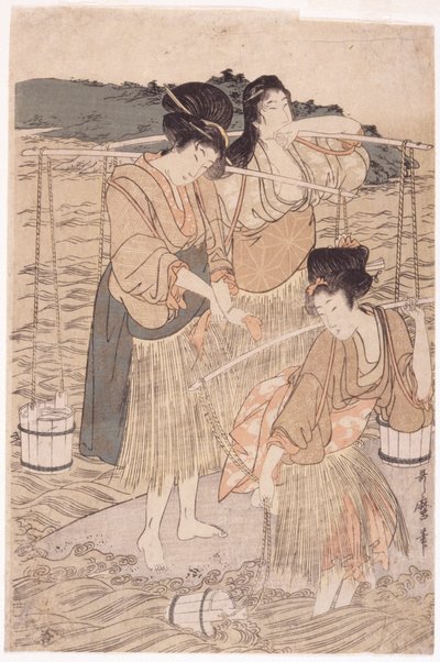 Japanilaiset naiset (värillinen puupalikka) tekijältä Japanese School