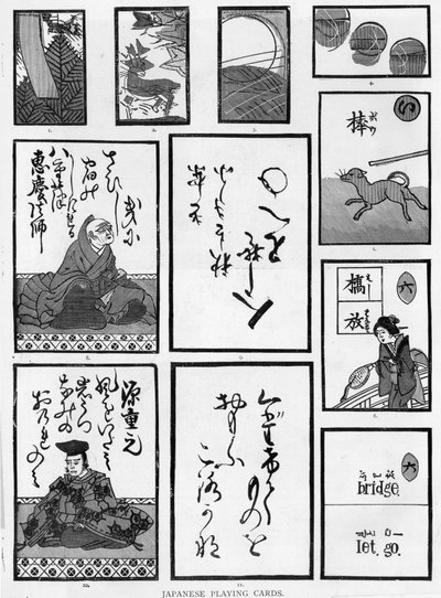 Japanilaiset pelikortit, 1893 tekijältä Japanese School
