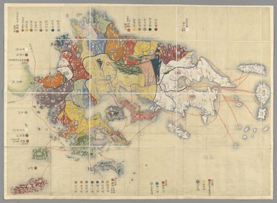 Kartta Kyushun saaresta, Japanista tekijältä Japanese School