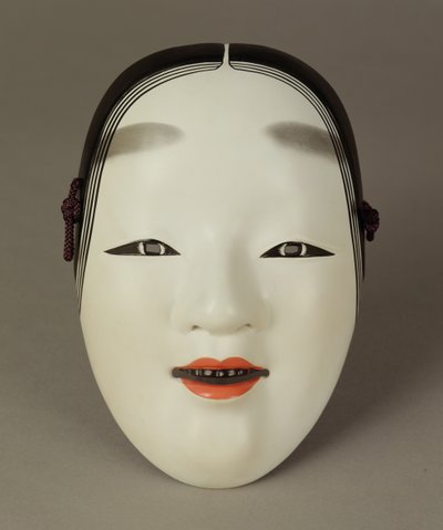 Noh-teatterinaamio nuoresta naisesta, japanilainen tekijältä Japanese School