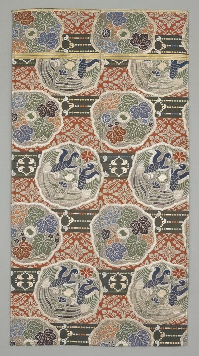Obi-fragmentti, 1800-luvun loppu - 1900-luvun alku (silkkikangas) tekijältä Japanese School