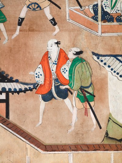 Osakazu Byobu - Japanilainen kahdeksanruutuinen taittuvanäyttö (maalaus) tekijältä Japanese School
