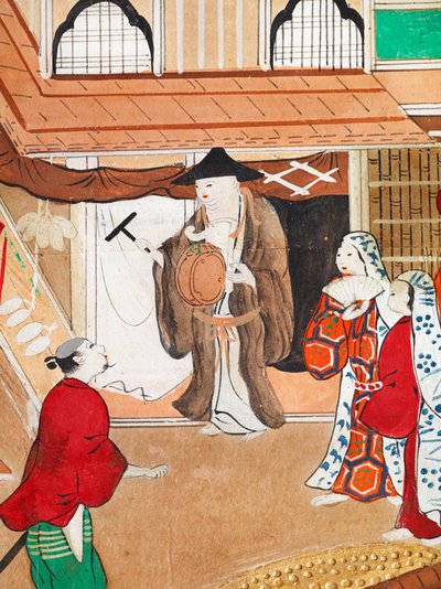 Osakazu Byobu - Japanilainen kahdeksanruutuinen taittuvanäyttö (maalaus) tekijältä Japanese School