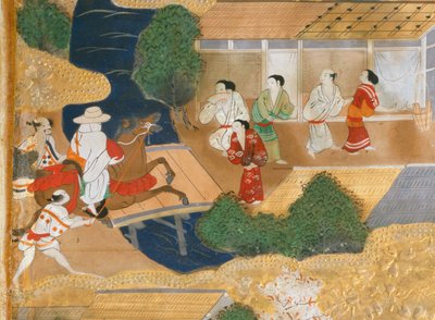 Osakazu Byobu - Japanilainen kahdeksanruutuinen taittuvanäyttö (maalaus) tekijältä Japanese School