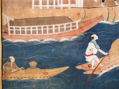 Osakazu Byobu - Japanilainen kahdeksanruutuinen taittuvanäyttö (maalaus) tekijältä Japanese School