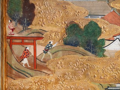 Osakazu Byobu - Japanilainen kahdeksanruutuinen taittuvanäyttö (maalaus) tekijältä Japanese School