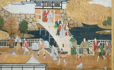 Osakazu Byobu - Japanilainen kahdeksanruutuinen taittuvanäyttö (maalaus) tekijältä Japanese School