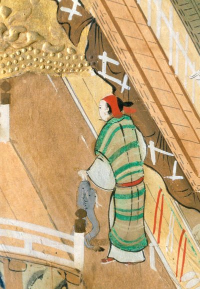 Osakazu Byobu - Japanilainen kahdeksanruutuinen taittuvanäyttö (maalaus) tekijältä Japanese School