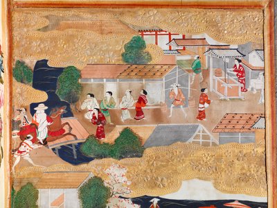 Osakazu Byobu - Japanilainen kahdeksanruutuinen taittuvanäyttö (maalaus) tekijältä Japanese School