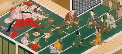 Raiko ja hänen toverinsa Demon Robberin edessä, Tosa School. tekijältä Japanese School