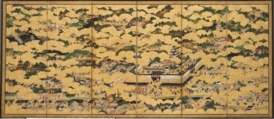 Rakuchu rakugai zu (Kohtauksia alueella ja sen ympäristössä)
pääkaupungissa) tekijältä Japanese School